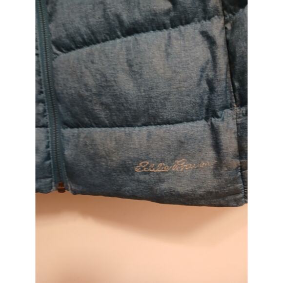 Eddie Bauer EB650 DOWN Puffer Cirrus Jacket Packable Women Sz L Teal Blue Gorp - Picture 7 of 14